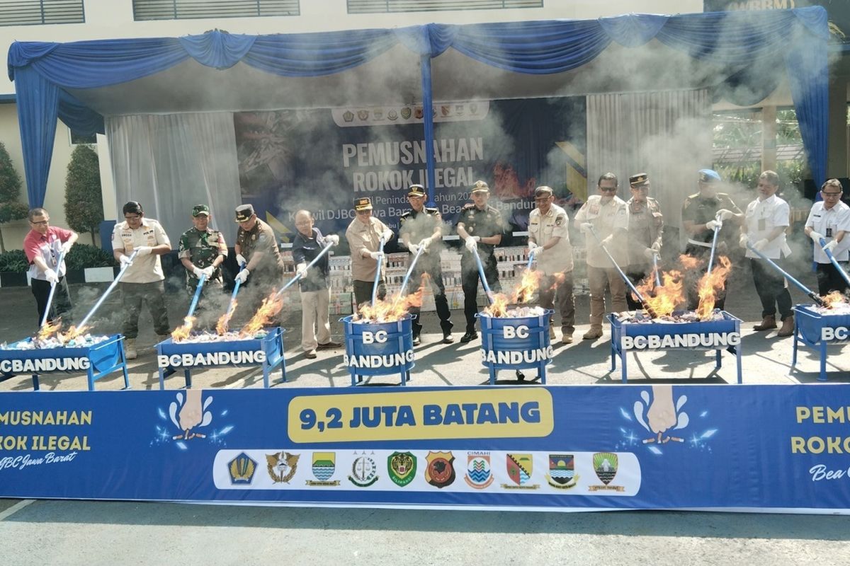 Jabar Jadi Perlintasan Strategis Rokok Ilegal, Bea Cukai Musnahkan 88 Juta Batang Hingga November 2025