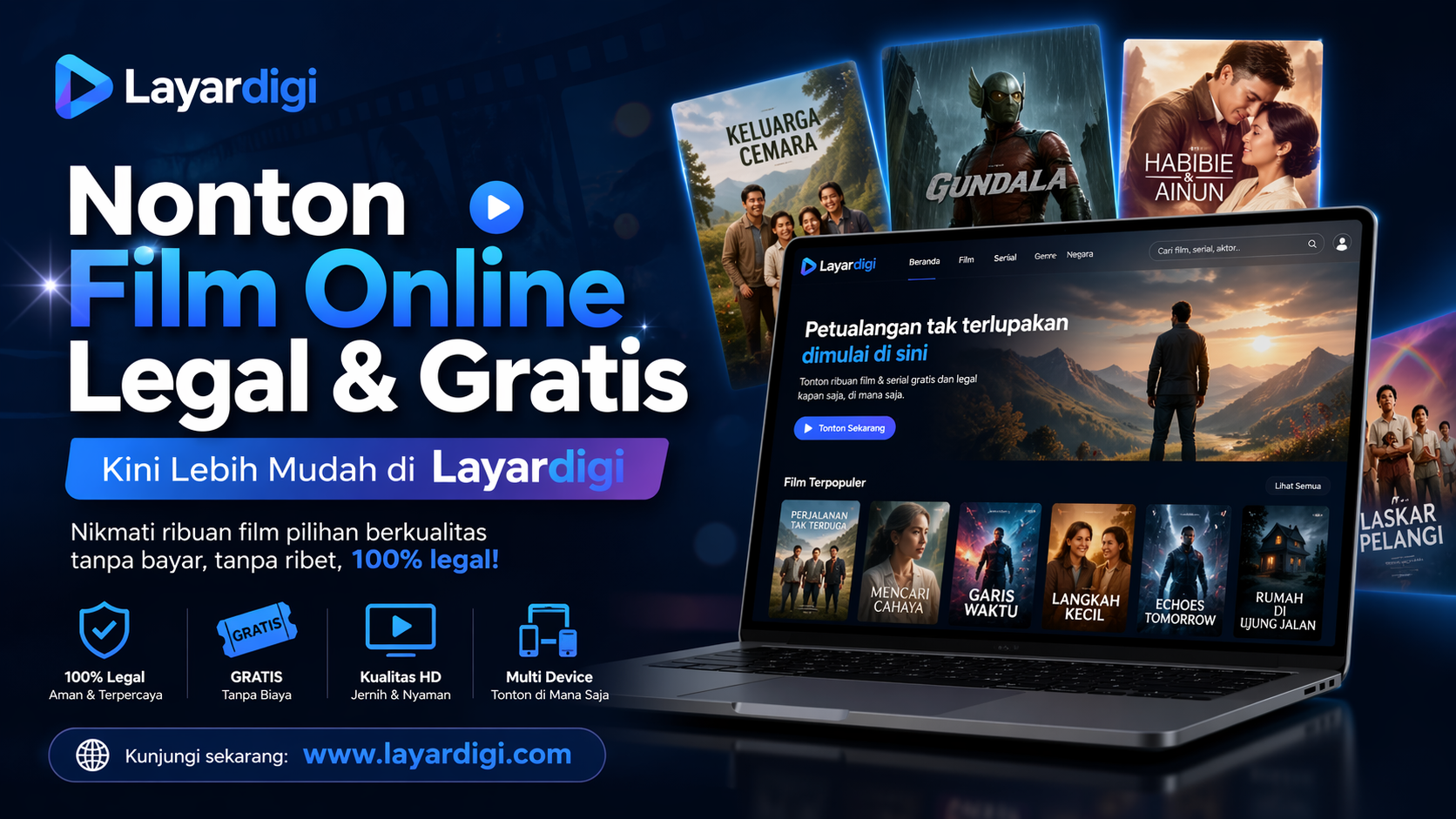 Nonton Film Online Legal & Gratis Kini Lebih Mudah di Layardigi