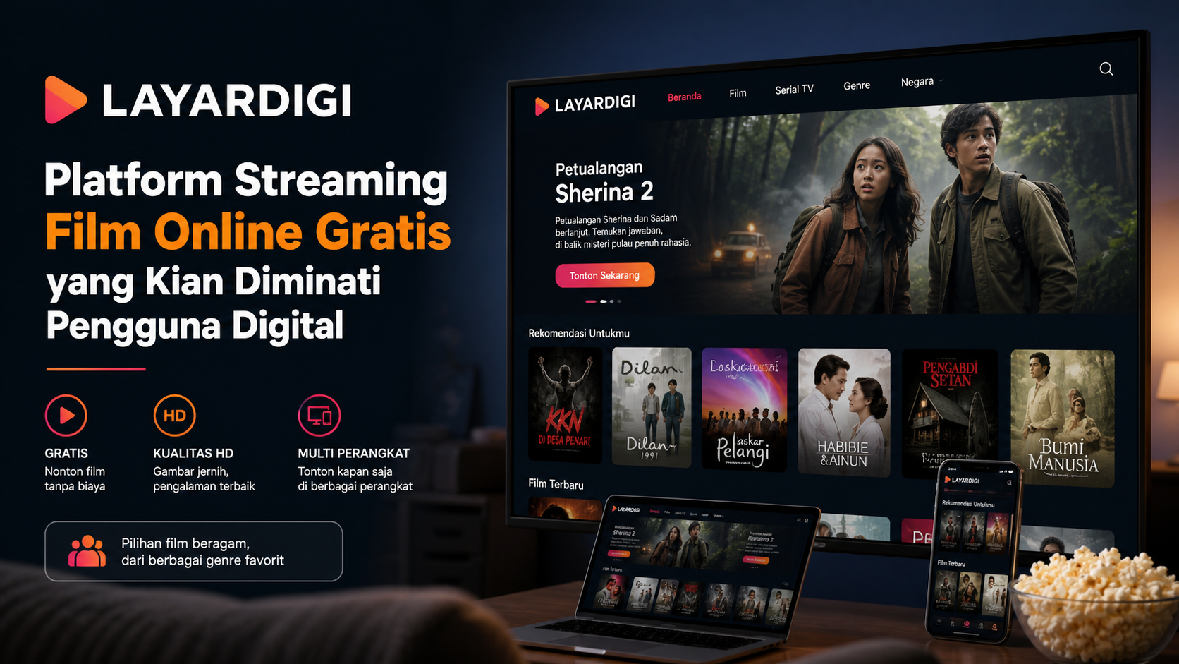 Layardigi: Platform Streaming Film Online Gratis yang Kian Diminati Pengguna Digital