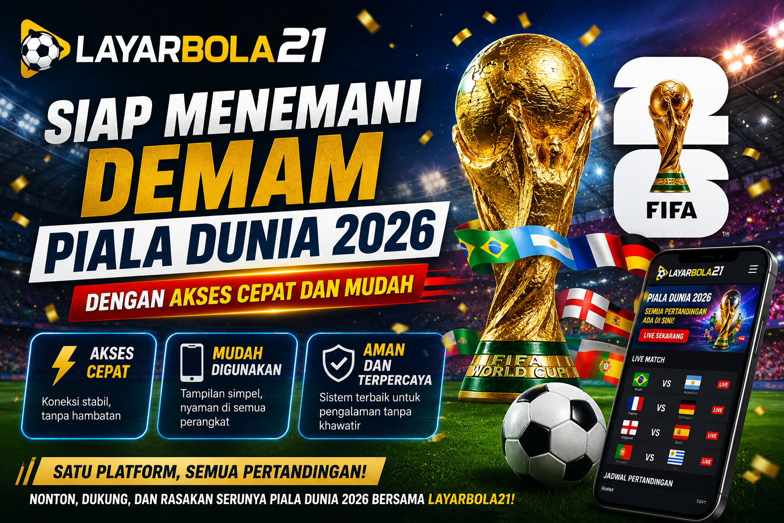 LAYARBOLA21 Siap Menemani Demam Piala Dunia 2026 dengan Akses Cepat dan Mudah