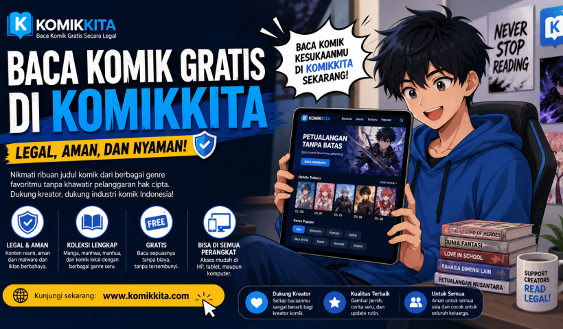 Baca Komik Gratis di Komikkita Secara Legal, Aman, dan Nyaman untuk Semua Kalangan