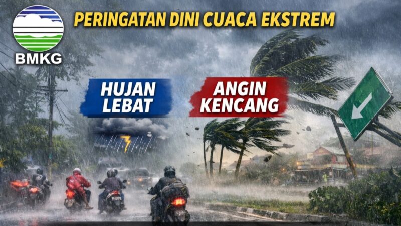 Hujan Lebat dan Angin Kencang, BMKG Keluarkan Peringatan Dini Cuaca Ekstrem