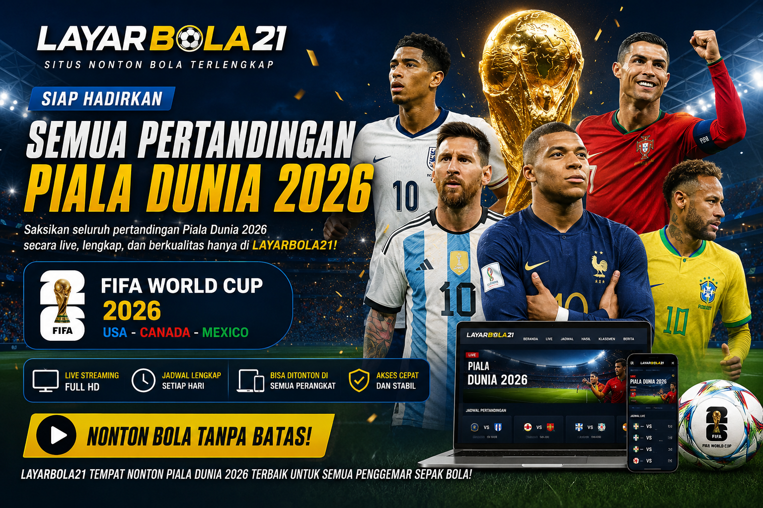 LAYARBOLA21 Siap Hadirkan Semua Pertandingan Piala Dunia 2026