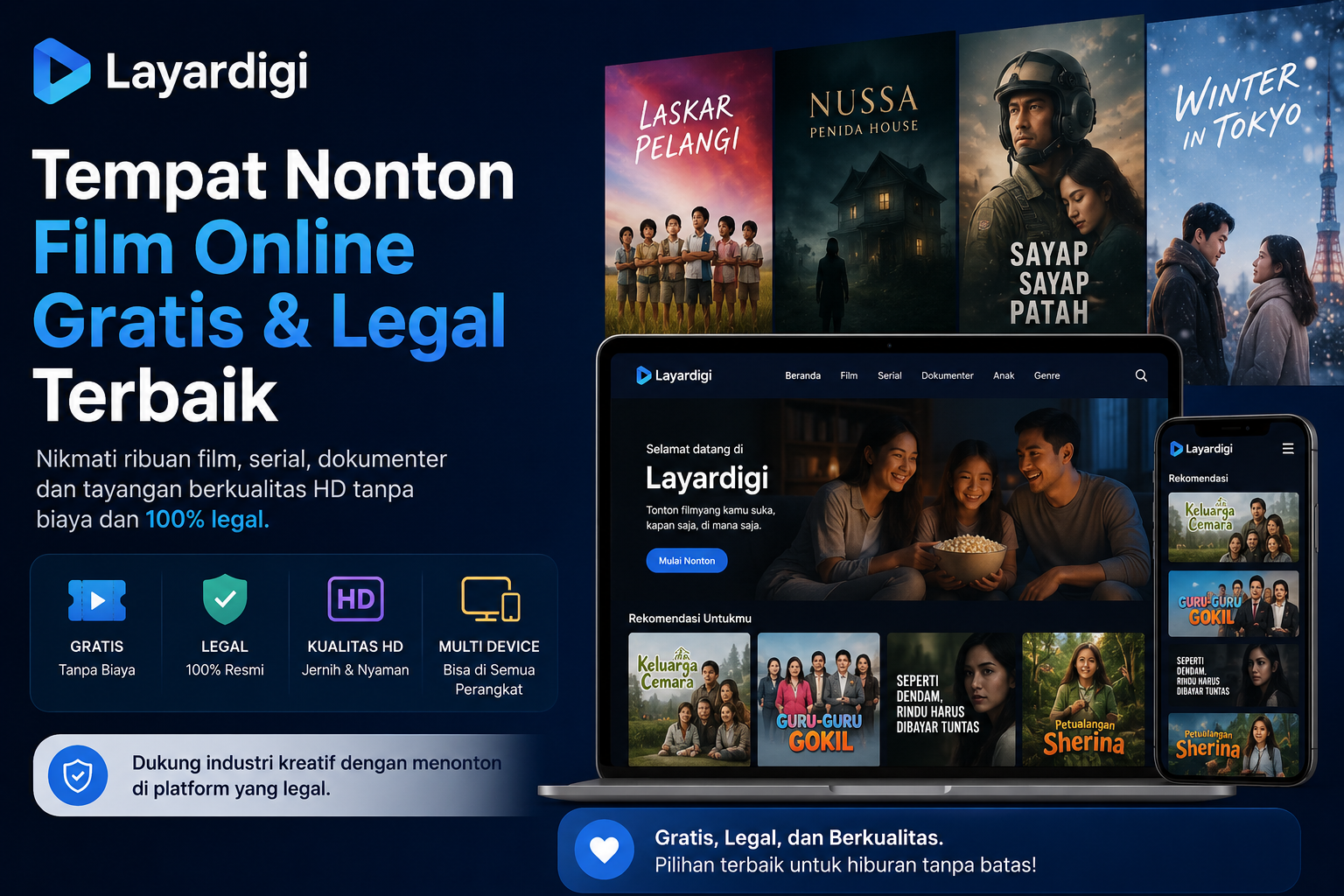 Layardigi, Tempat Nonton Film Online Gratis & Legal Terbaik