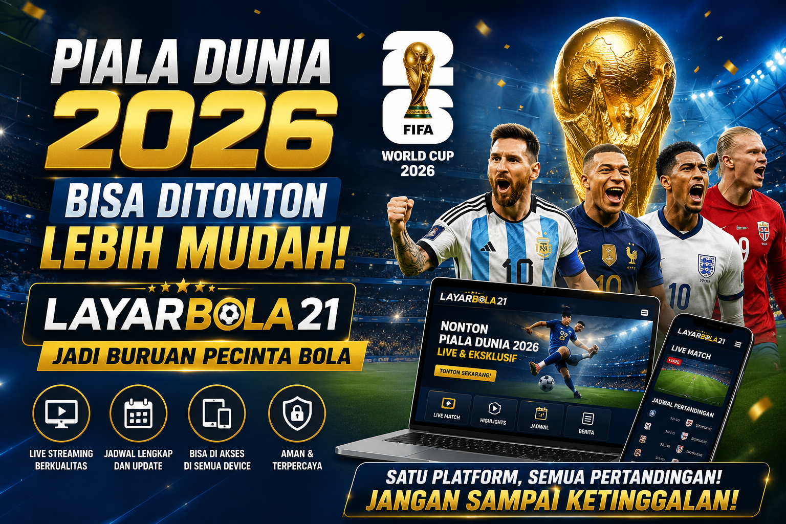 Piala Dunia 2026 Bisa Ditonton Lebih Mudah, LAYARBOLA21 Jadi Buruan Pecinta Bola