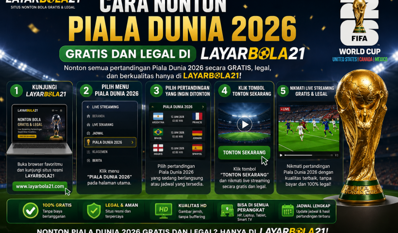 Cara Nonton Piala Dunia 2026 Gratis dan Legal di LAYARBOLA21