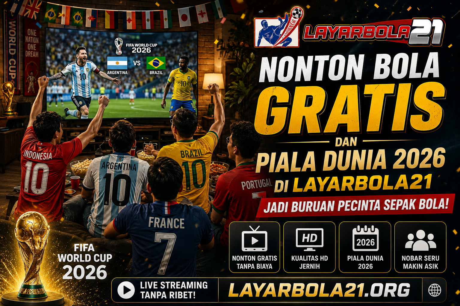 Nonton Bola Gratis dan Piala Dunia 2026 di LAYARBOLA21 Jadi Buruan Pecinta Sepak Bola