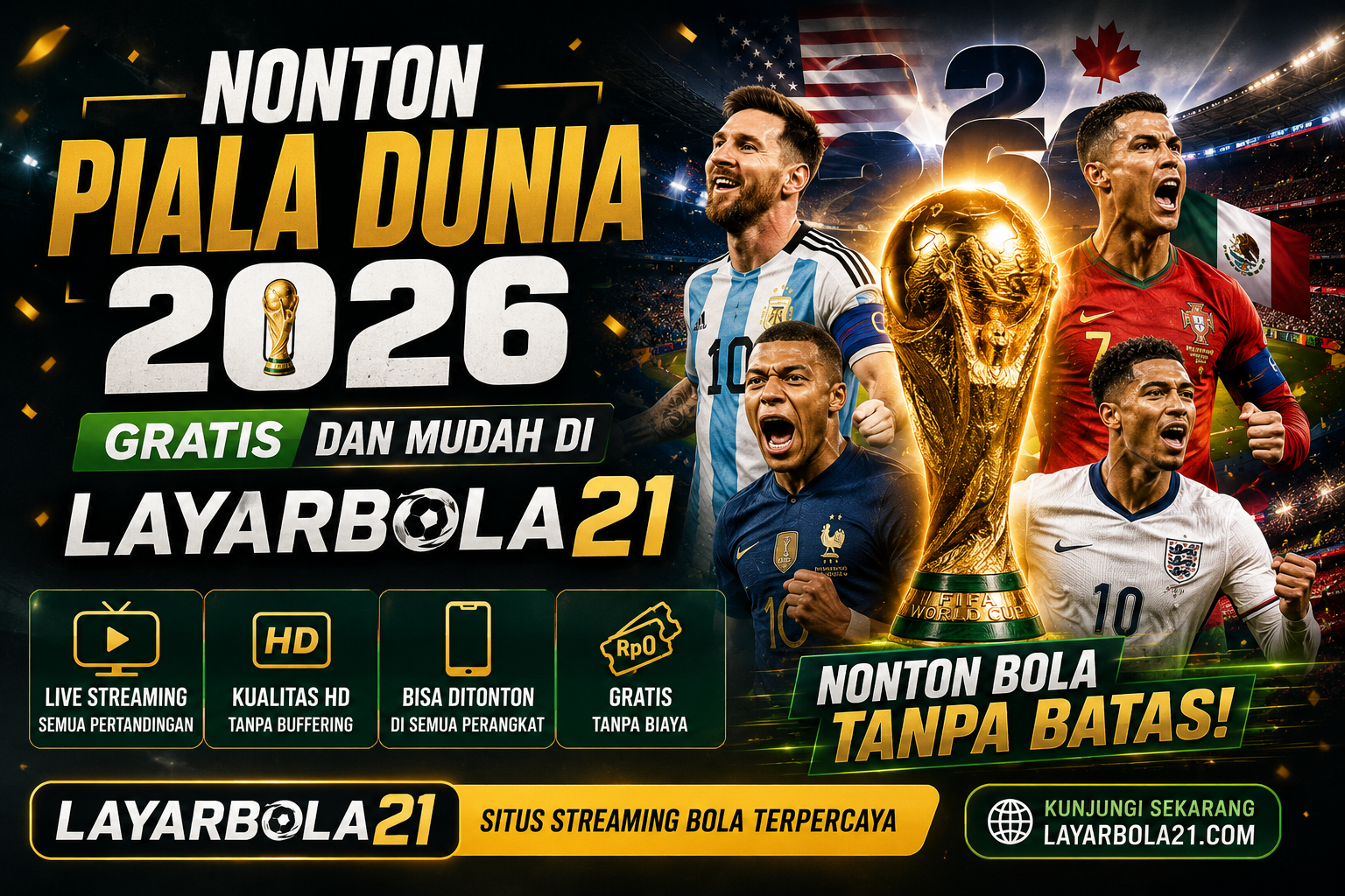Nonton Piala Dunia 2026 Gratis dan Mudah di LAYARBOLA21