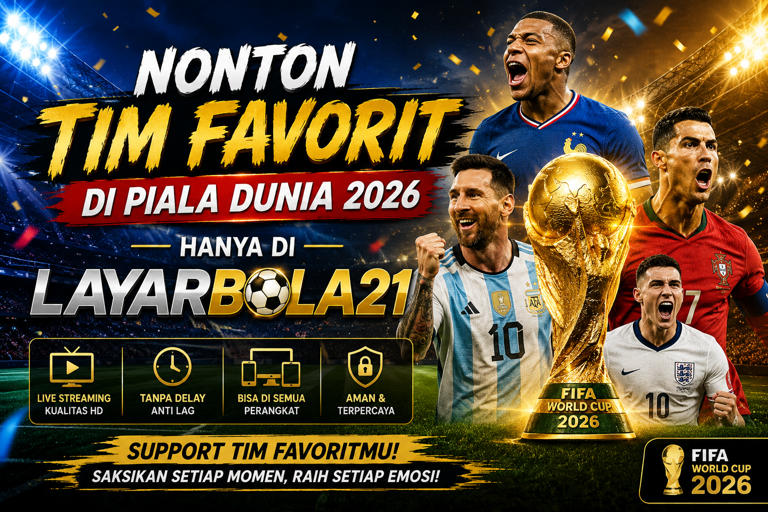 Nonton Tim Favorit di Piala Dunia 2026 Hanya di LAYARBOLA21
